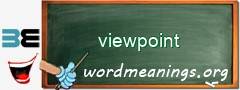 WordMeaning blackboard for viewpoint